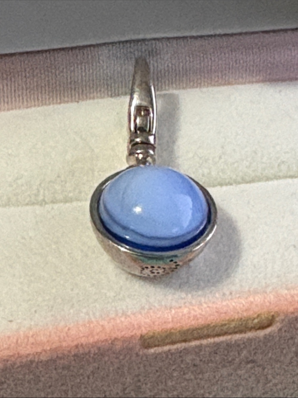 Sterling Silver Charm Pendant with Light Blue Glass Jewel Pop 33A by Kameleon.